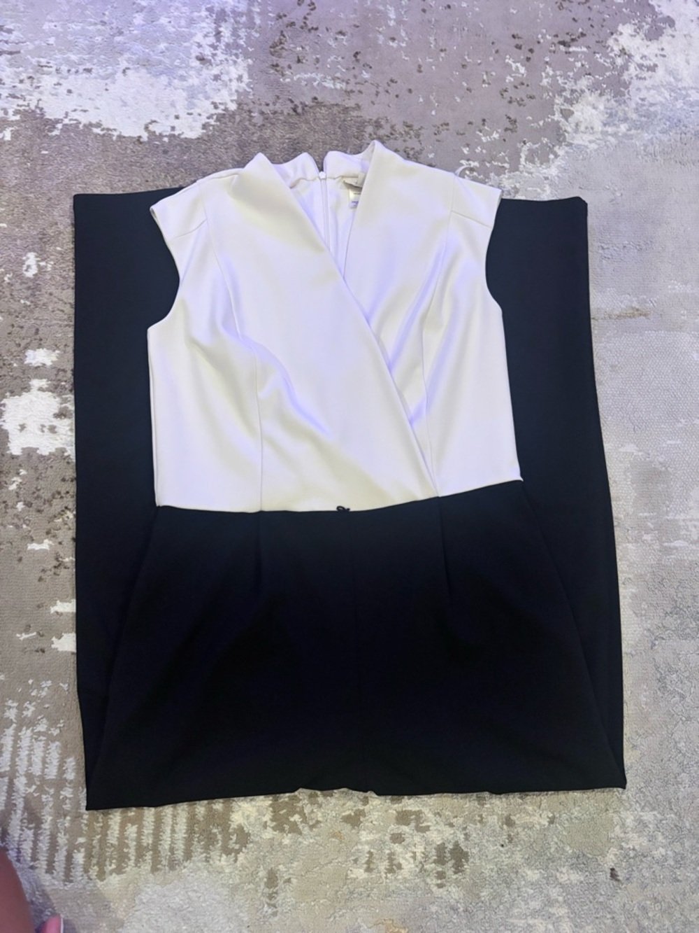 Enfocus Studio Black & White Midi Sheath Dress